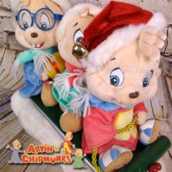 Alvin And The Chipmunks Sledding Animated Singing Christmas Plush 2006 Gemmy